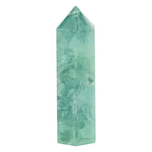 Piedra de Cuarzo de Cristal de Fluorita Varita de Piedra de Curación de Cristal de Fluorita Verde Natural para la Decoración del Escritorio de la Oficina en el Hogar (5-7 Cm)