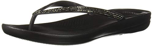Fitflop Sparkle Classic Iqushion, Zapatos de Playa y Piscina Mujer, Negro (Black), 37 EU