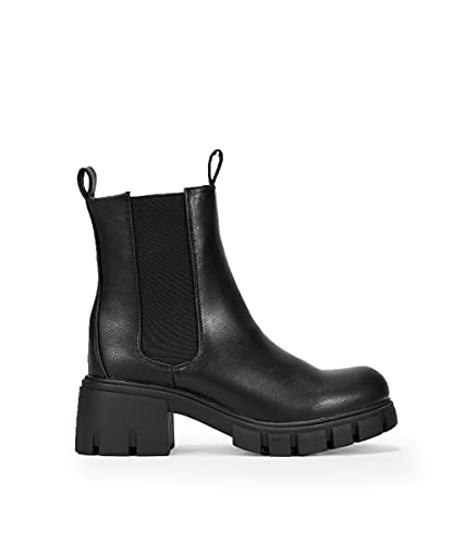 BOSANOVA Botines estilo 'chelsea boots' en con elásticos laterales y suela track. Sin cierre. Calzado para mujer NEGRO 39