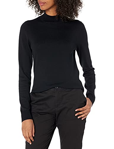 Amazon Essentials Sudadera ligera con cuello en pico (disponible en tallas grandes) Mujer, Negro, M