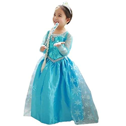 ELSA & ANNA Princesa Disfraz Traje Parte Las Niñas Vestido (Girls Princess Fancy Dress) ES-DRESS206-SEP (5-6 Años, ES-206)