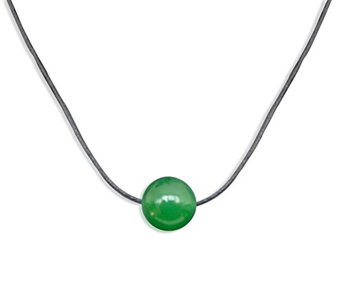 Vifaleno Collar de Piedras Preciosas Joyas, Jade, Jade Malasia, Natural, Verde, Esférico, 10mm