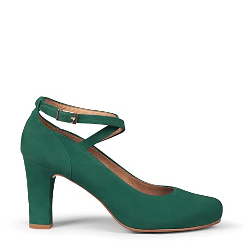 Tiras – Zapatos de Fiesta con Tiras Cruzadas Verde, EU 38