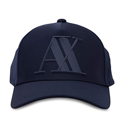 Armani Exchange Rubber Logo AX Cap Gorra de béisbol para Hombre, Azul (Navy - Navy 37735), Talla única