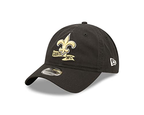 New Era Orleans Saints NFL 2022 Sideline Black 9Twenty Unstructured Strapback Cap - One-Size