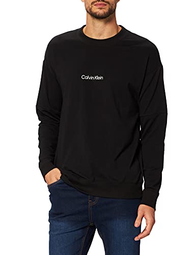 Calvin Klein Sudadera Hombre L/S Sweatshirt con Cuello Redondo, Negro (Black), S