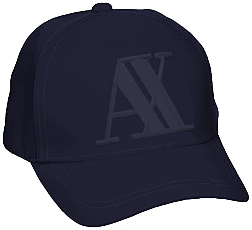 Armani Exchange Rubber Logo AX Cap Gorra de béisbol para Hombre, Azul (Navy - Navy 37735), Talla única