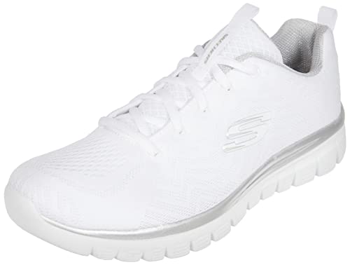 Skechers Zapatillas Graceful Get Connected para mujer, blanco y plateado., 38.5 EU