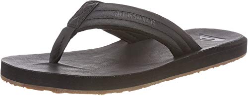 Quiksilver Carver Nubuck-Sandals For Men, Zapatos de Playa y Piscina Hombre, Negro (Solid Black Sbkm), 45 EU