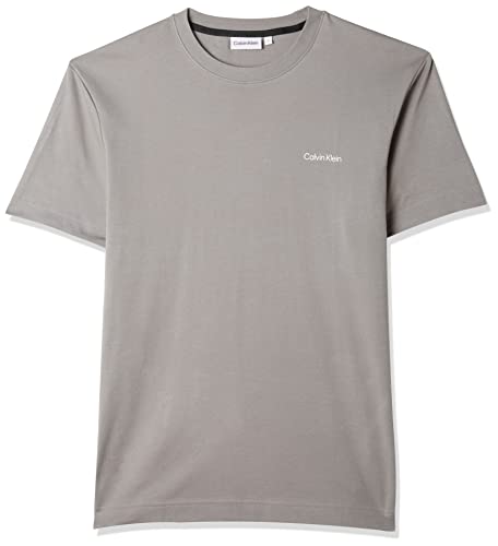 Calvin Klein Micro Logo Interlock T-Shirt Camisetas, Gris (Grey Asphalt), L para Hombre