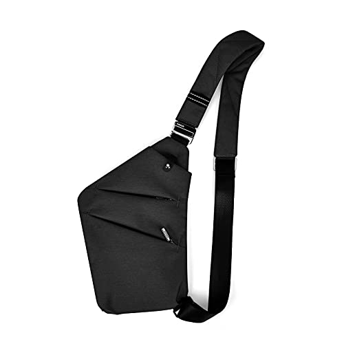 OSOCE Mochila de hombro antirrobo impermeable Sling pecho Crossbody bolsa de la cubierta del paquete mochila bicicleta deporte (1.0 Negro, Pequeño)