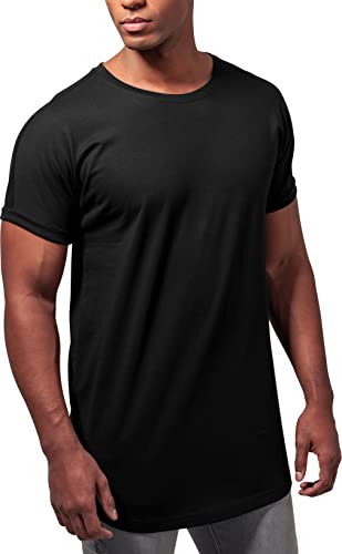 Urban Classics Shaped Long Tee, Camiseta Hombre, Negro (black), L