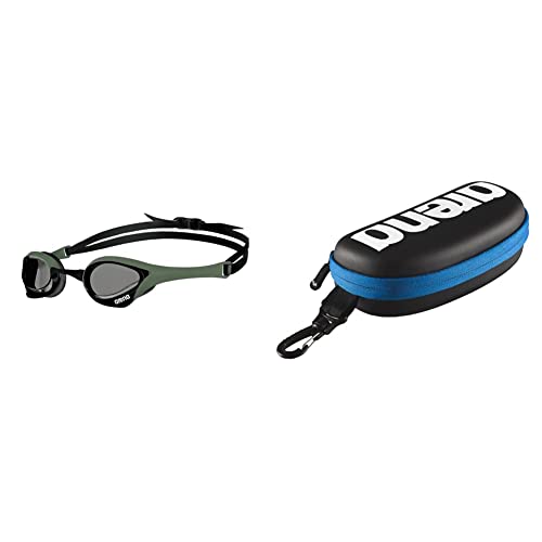 ARENA Cobra Ultra Swipe Gafas de natación, Unisex - Adult, Smoke - Army - Black, One Size + 000001E048-507 Estuche para Gafas de natación, Unisex Adulto, Negro/Blanco, Universal