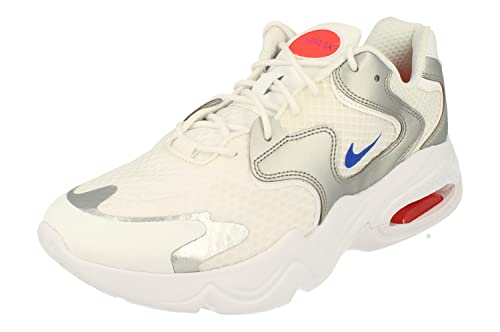 Nike Mujeres Air MAX 2X Running Trainers CK2947 Sneakers Zapatos (UK 7.5 US 10 EU 42, White Racer Blue White 102)