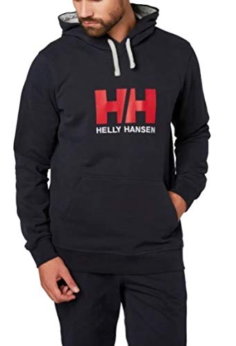 Helly Hansen Logo Hoodie HH Sudadera con Capucha, Hombre, Azul Marino, L