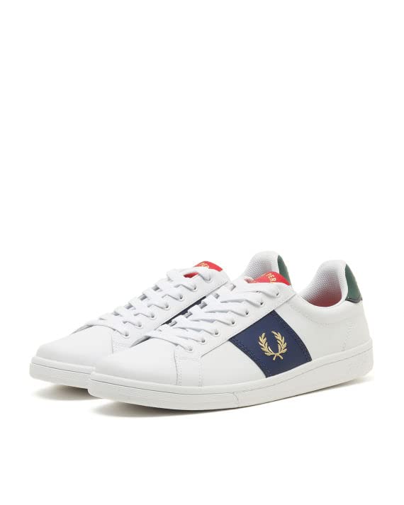 Fred Perry Zapatillas Hombre B721 Leather Side Panel B1257 White (Numeric_42)