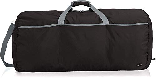 Amazon Basics - Bolsa grande de viaje/deporte (lona, 98 l), color negro