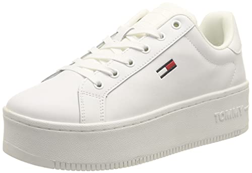 Tommy Jeans Zapatillas para Mujer Sneakers Tj Flatform Ess, Blanco (White), 41 Eu