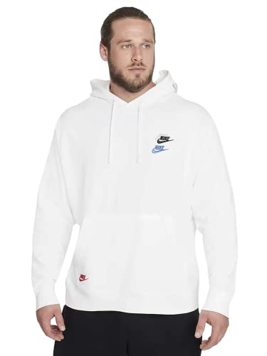 Nike Sportswear Essentials+, Sudadera con capucha para hombre (L, blanco)