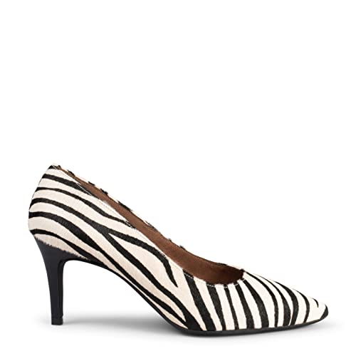 Stiletto Wild - Zapatos de tacón de Aguja con Animal Print Cebra Blanco, EU 39