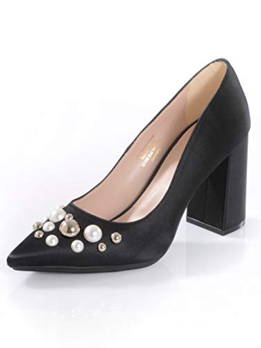 Alba Moda Zapatos de tacón con perlas negras, Negro , 37 EU
