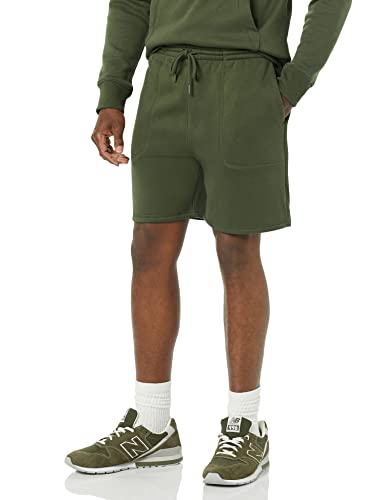 Amazon Aware Pantalones Cortos en Felpa Suave Media Hombre, Verde Oliva Oscuro, XL
