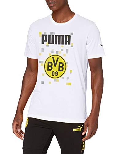 PUMA BVB Ftblcore Graphic tee Camiseta, Hombre, Puma White, M