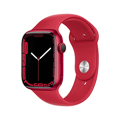 Reloj Apple Watch Serie 7 con Caja de Aluminio de 45 mm de Color Rojo, GPS + Cellular y Correa Deportiva de tamaño Normal de Color Rojo; (Product) Red (Reacondicionado)