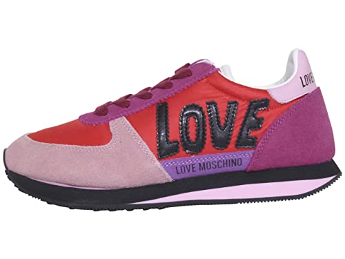 Love Moschino Nuova pre-Collezione Primavera Estate 2022, Zapatillas Deportivas Mujer, Rojo, 38 EU