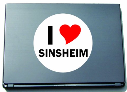 INDIGOS UG I Love Aufkleber Laptopaufkleber Laptopskin Vinilo Adhesivo para MacBook de 210 mm con Stadtname SINSHEIM