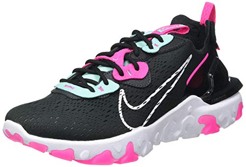 Nike W NSW React Vision, Zapatillas para Correr Mujer, Multicolor Dk Smoke Grey White Pink Blast Tropical Twist Black, 39 EU