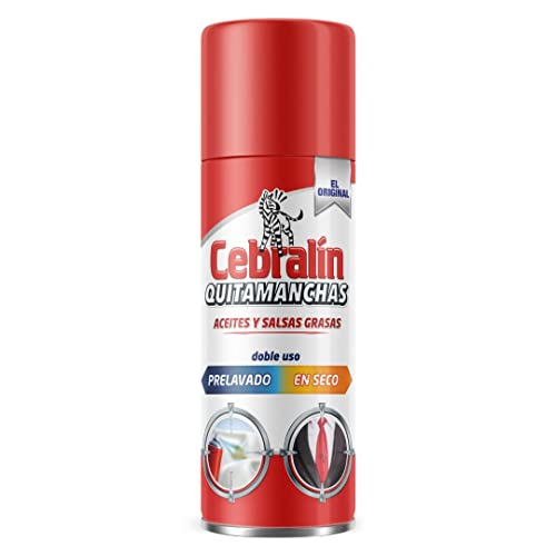 Cebralin - Quitamanchas en Spray, Elimina Manchas de Aceite y Grasas en Textiles, Uso en Seco y Prelavado - 200 ml