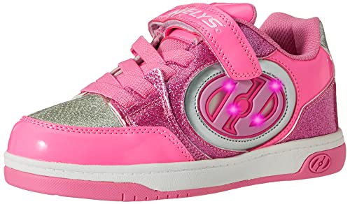 Heelys Girls' Plus X2 Lighted, Pink/Silver, 5