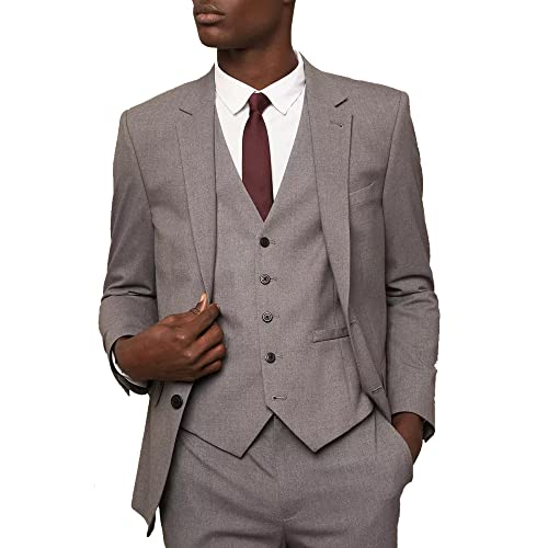 Burton Chaqueta de traje a medida Essential Plus y Tall para hombre, gris claro, 60