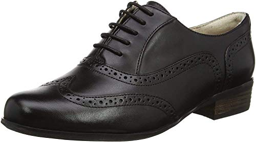 Clarks Hamble Oak, Zapatos de Cordones Brogue Mujer, Black Leather 1, 43 EU