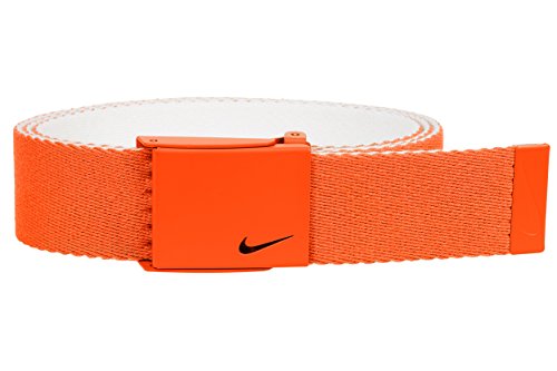 Nike New Tech Essentials - Cinturón reversible para hombre, Anaranjado de uniforme/Blanco, talla única