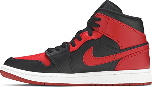 Nike - Zapatillas Air Jordan 1 Mid Banned, 554724 074, de color negro, rojo y blanco, para hombre, color Negro, talla 44 EU