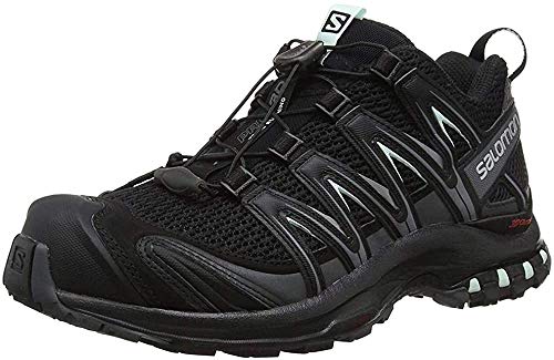 Salomon XA Pro 3D Zapatillas de Trail Running para Mujer, Ajuste preciso, Agarre en todo tipo de terrenos, Senderismo, Black, 38 2/3