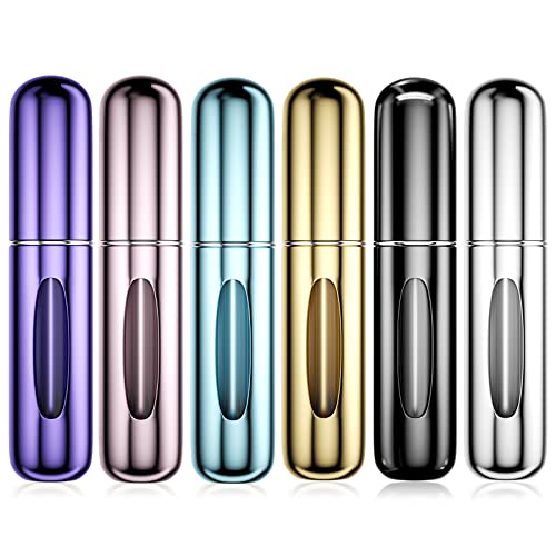 Newaner 6 piezas 5ML Atomizador Perfume Recargable, Mini botella rociadora portátil, Rociador de botella de perfume con ventana, Perfecto para caminar, viajar, salir de noche y fiestas.