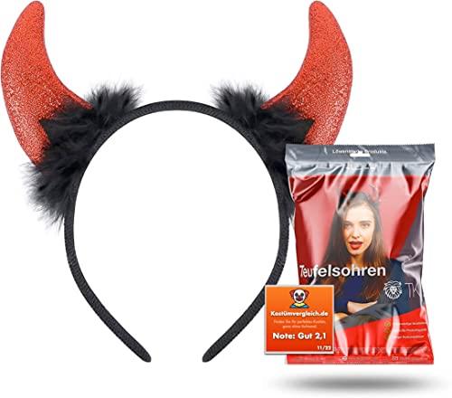 TK Gruppe Timo Klingler Accesorio para Disfraz de Cuernos de Diablo, Disfraz de Mujer y niños en Carnaval y Halloween