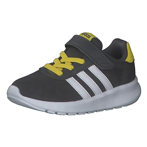 Adidas Lite Racer 3.0 EL I, Sneaker, Grey Five/FTWR White/Impact Yellow, 22 EU