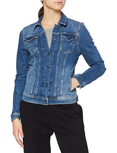 Pepe Jeans Thrift, Chaqueta Vaquera Mujer, Azul (denim Cf7), S