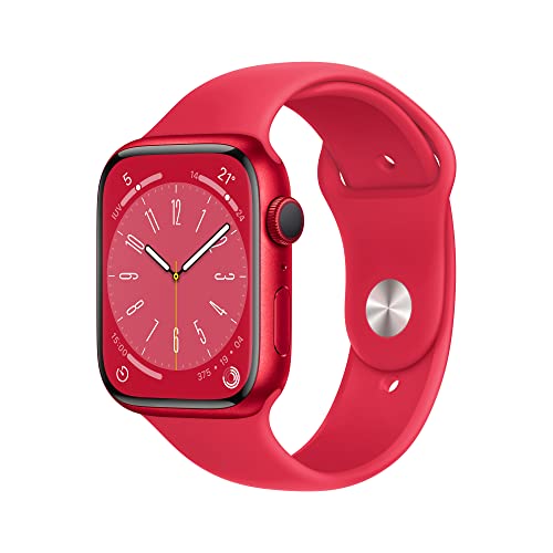 Apple Watch Series 8 (GPS, 45mm) Caja de Aluminio (Product) Red con Correa Deportiva (Product) Red (Reacondicionado)