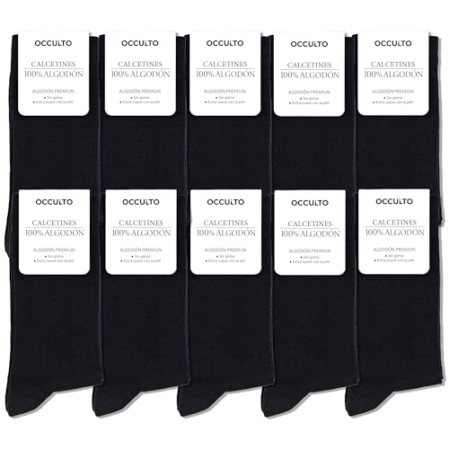 Occulto calcetines 100% algodón hombre pack de 10-20 pares (modelo: Ingo) 10 Pares | Negro 39-42