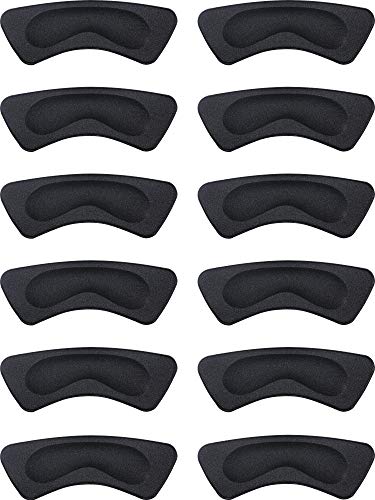 6 Pares Almohadilla de Talón Agarre de Zapatos de Tacón Plantillas Autoadhesivas de Zapato Protector de Cuidado de Pies (Negro)