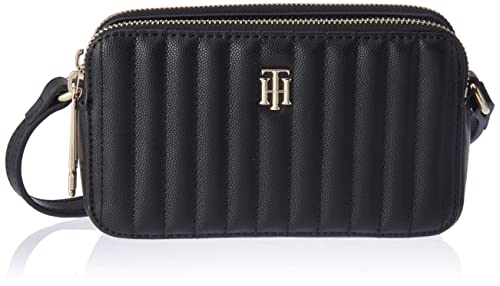 Tommy Hilfiger TH Timeless Camera Bag Quilted, Bolsa para Mujer, Negro (Black), One Size