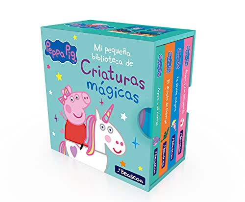Peppa Pig. Libro juguete - Mi pequeña biblioteca de criaturas mágicas. Sirenas, unicornios, narvales y dragones: Peppa y los unicornios - La sirena mágica - El dragón de George - Peppa y el narval
