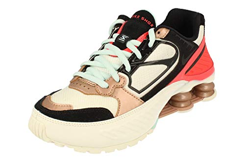 Nike Mujeres Shox Enigma Running Trainers CT3451 Sneakers Zapatos (UK 5 US 7.5 EU 38.5, Sail Black Metallic Red Bronze 100)