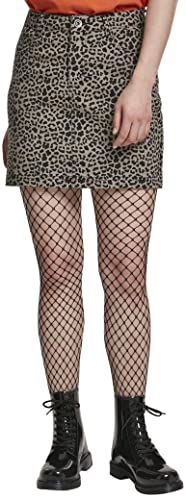 Urban Classics Rock Ladies All-Over-Print Twill Mini Skirt Falda, Gris (Grey Leo 02064), Small para Mujer