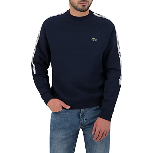 Lacoste Sudadera para hombre SH3902, suéter para hombre, corte regular, Azul marino (166)., M